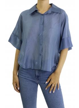 Camicia tinta unita in cotone 